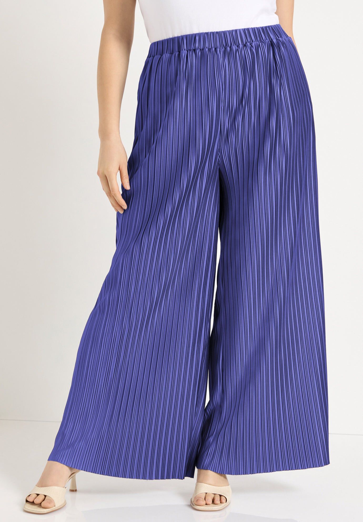 Plisse High-Rise Pants
