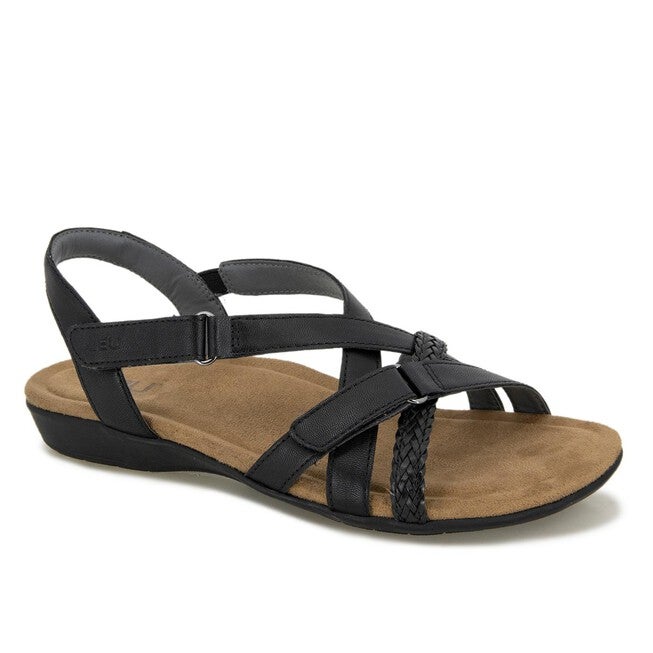 Brooke Vegan Flat Sandal, BLACK, hi-res image number 0