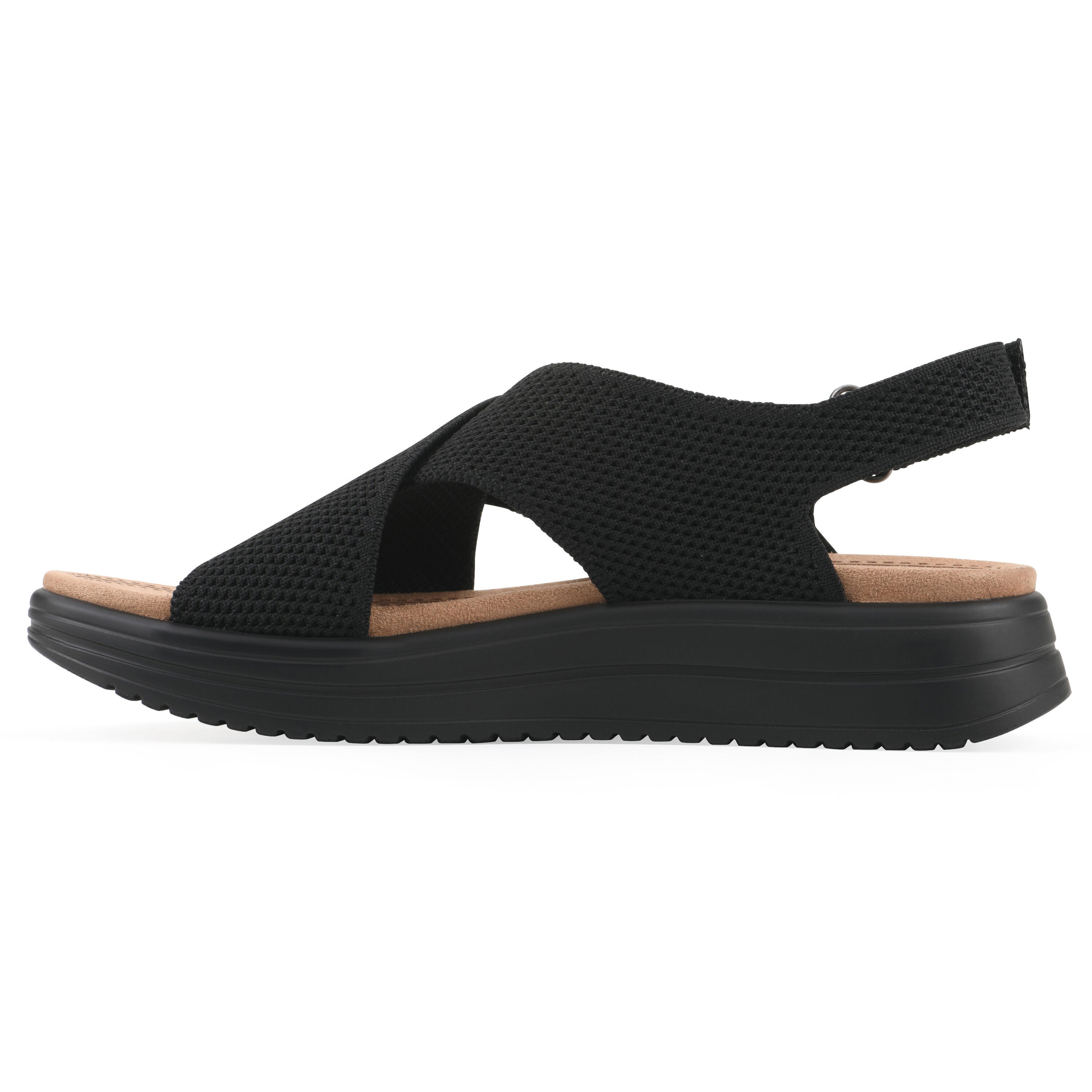 Harleen Flatform Sandal, BLACK FABRIC, alternate image number 3