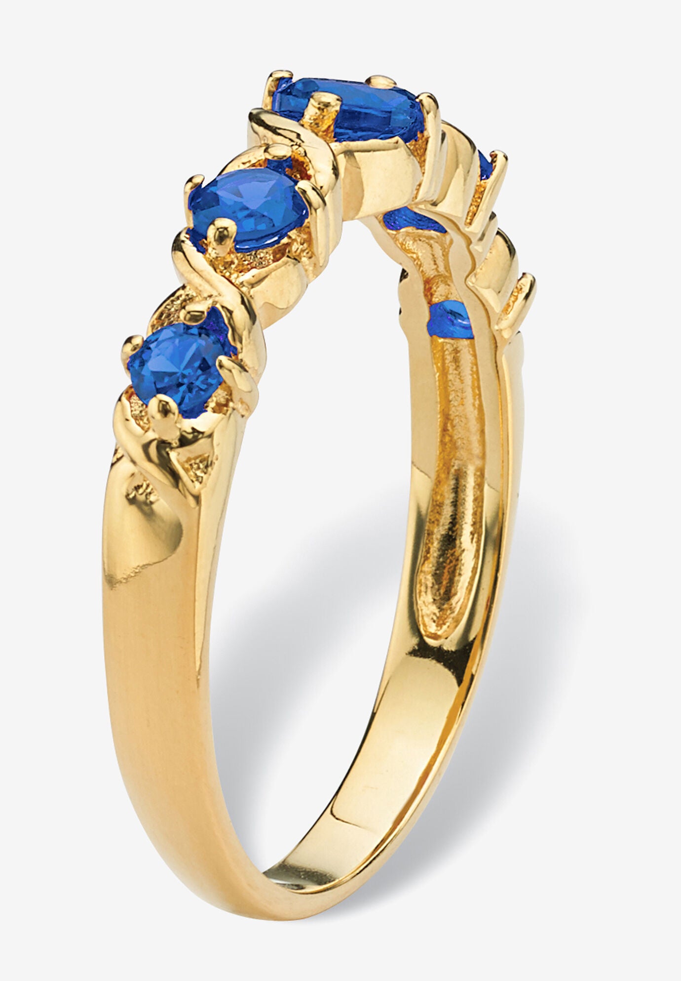 Yellow Gold-Plated Simulated Birthstone Ring, , on-hover image number 1