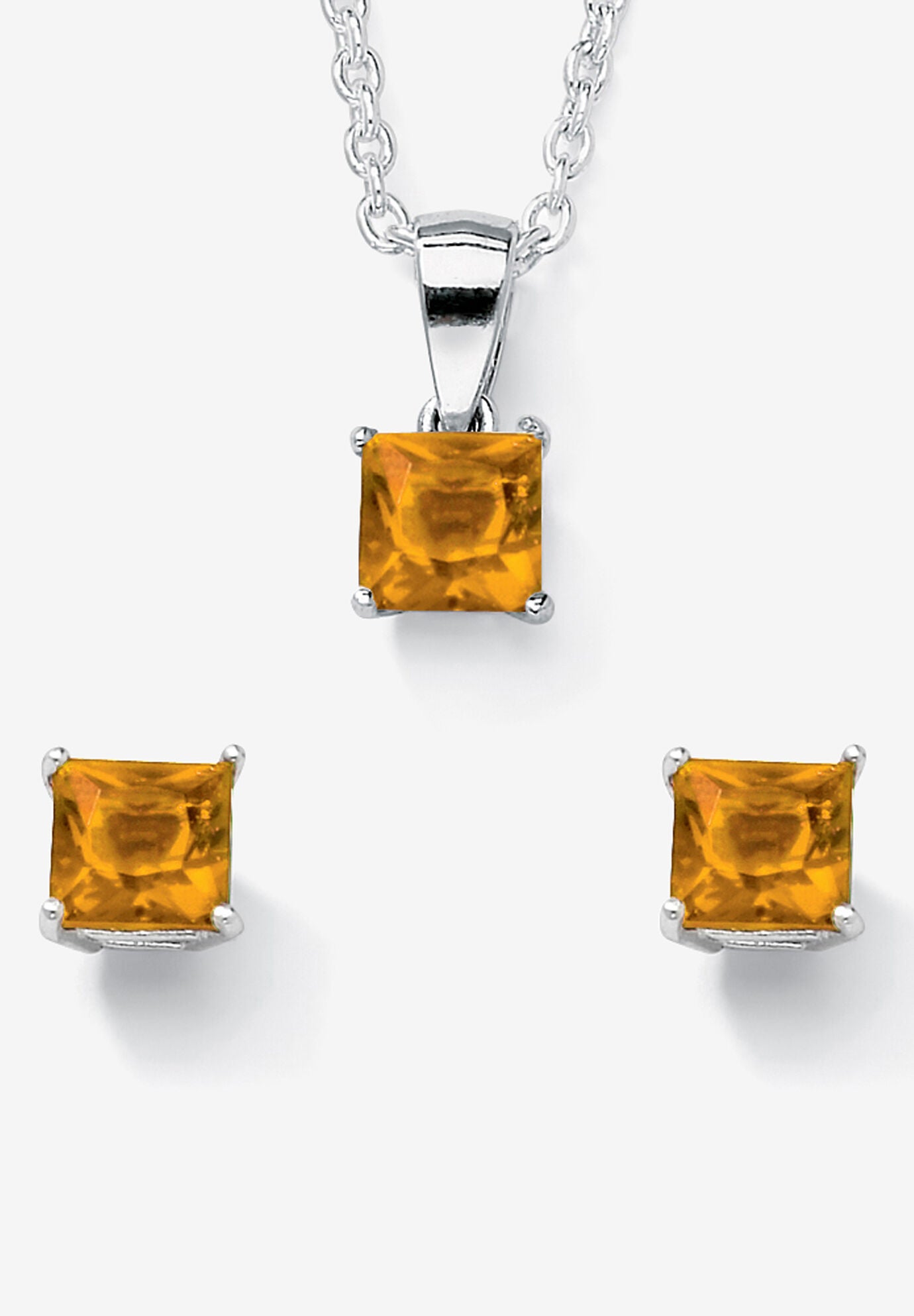 Birthstone Jewelry Set In .925 Silver, NOVEMBER, hi-res image number 0