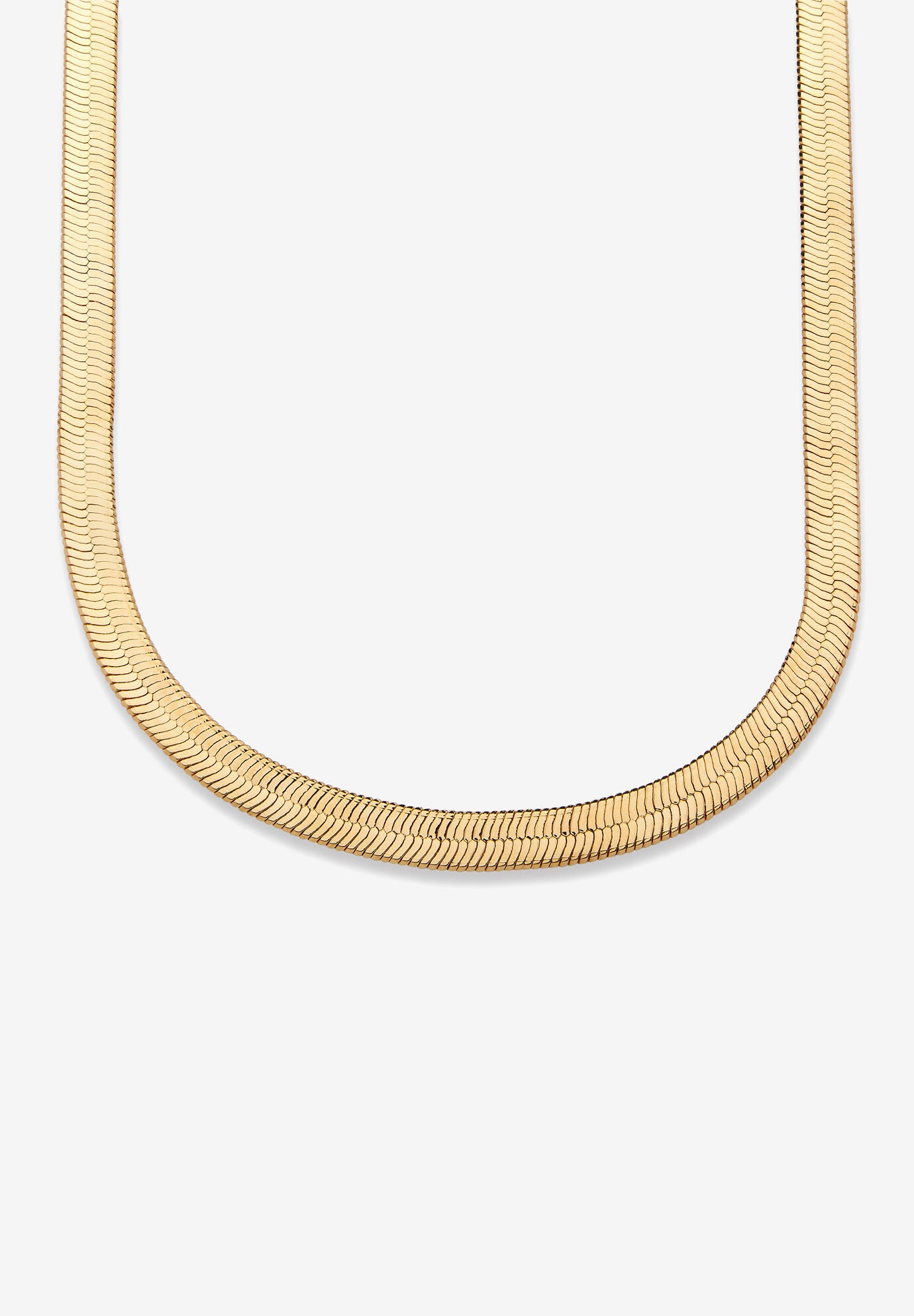 Herringbone Necklace In .925 Sterling Silver With A Golden Finish, GOLD, hi-res image number 0
