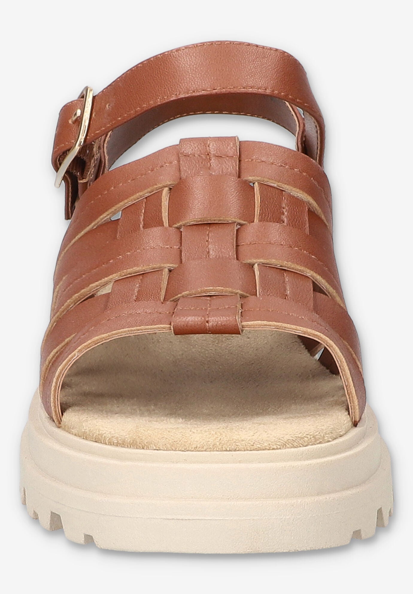 Loni Lug Sole Fisherman Sandal, DARK TAN LEATHER, on-hover image number 1