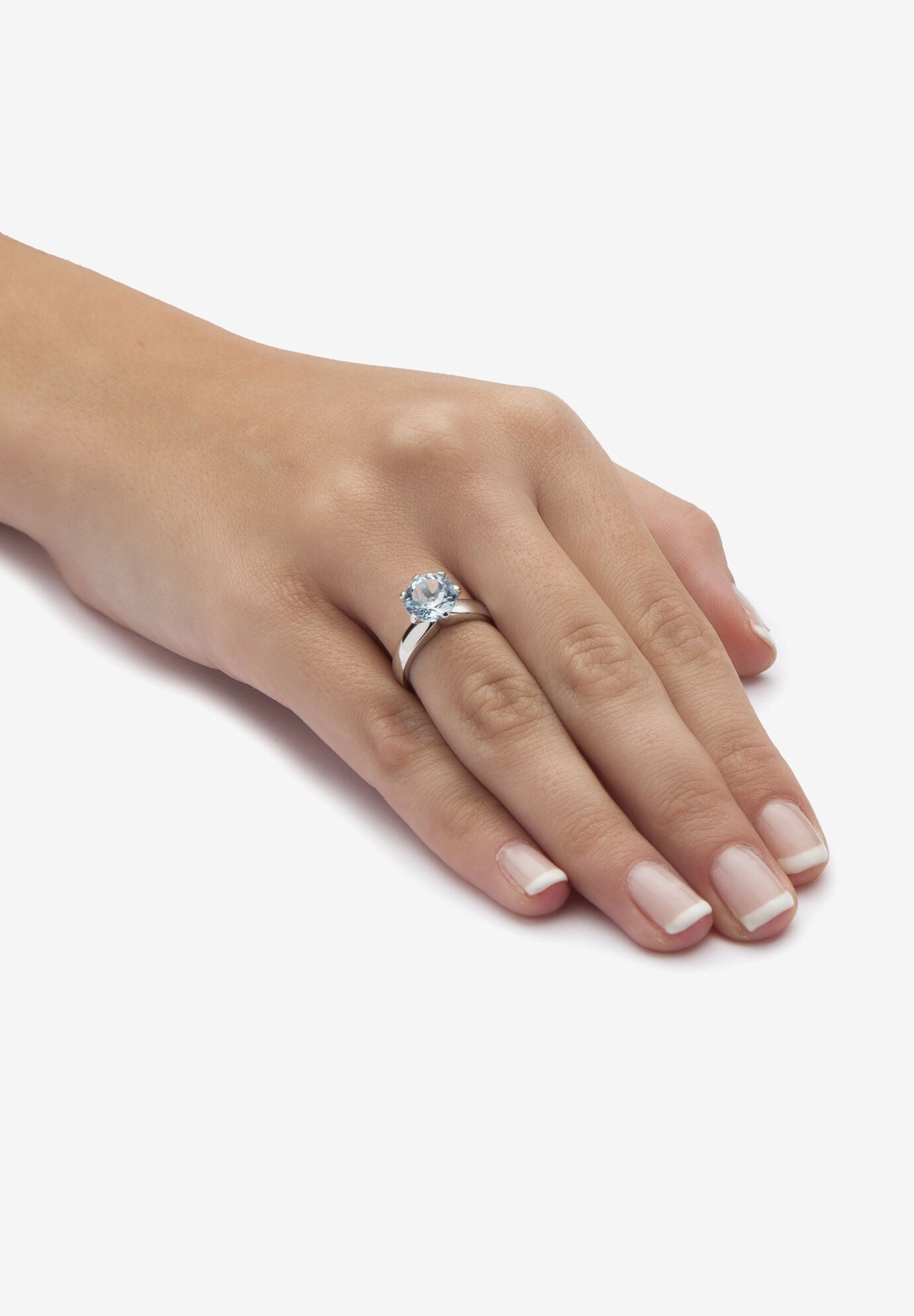 3.80 Tcw Round Genuine Blue Topaz Solitaire Ring .925 Sterling Silver, , alternate image number 2