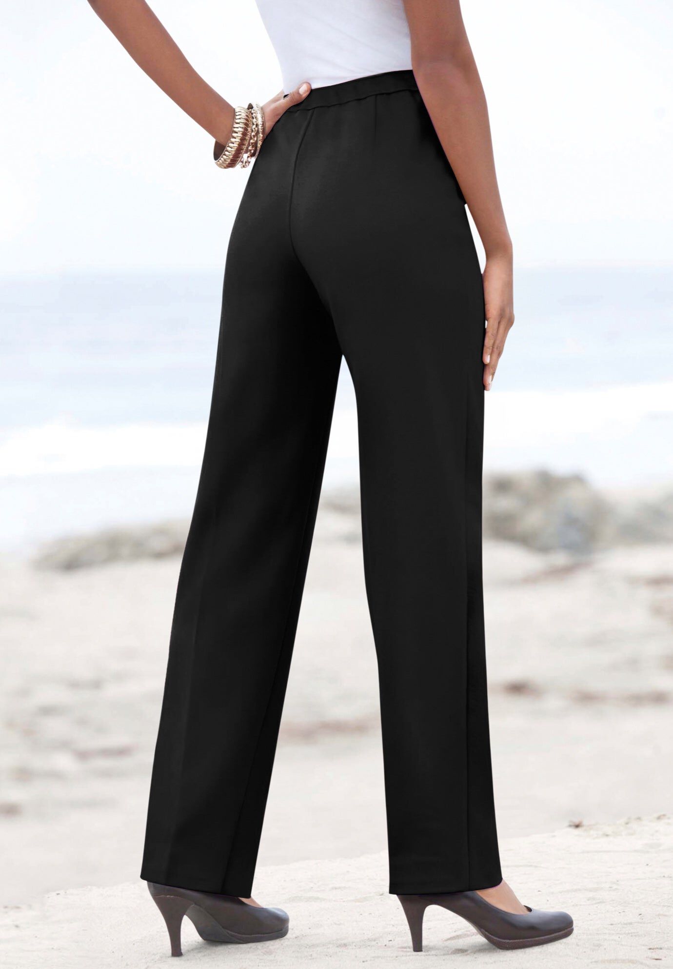 Classic Bend Over&reg; Pant &ndash; Woven Pull-On Straight Leg Pant