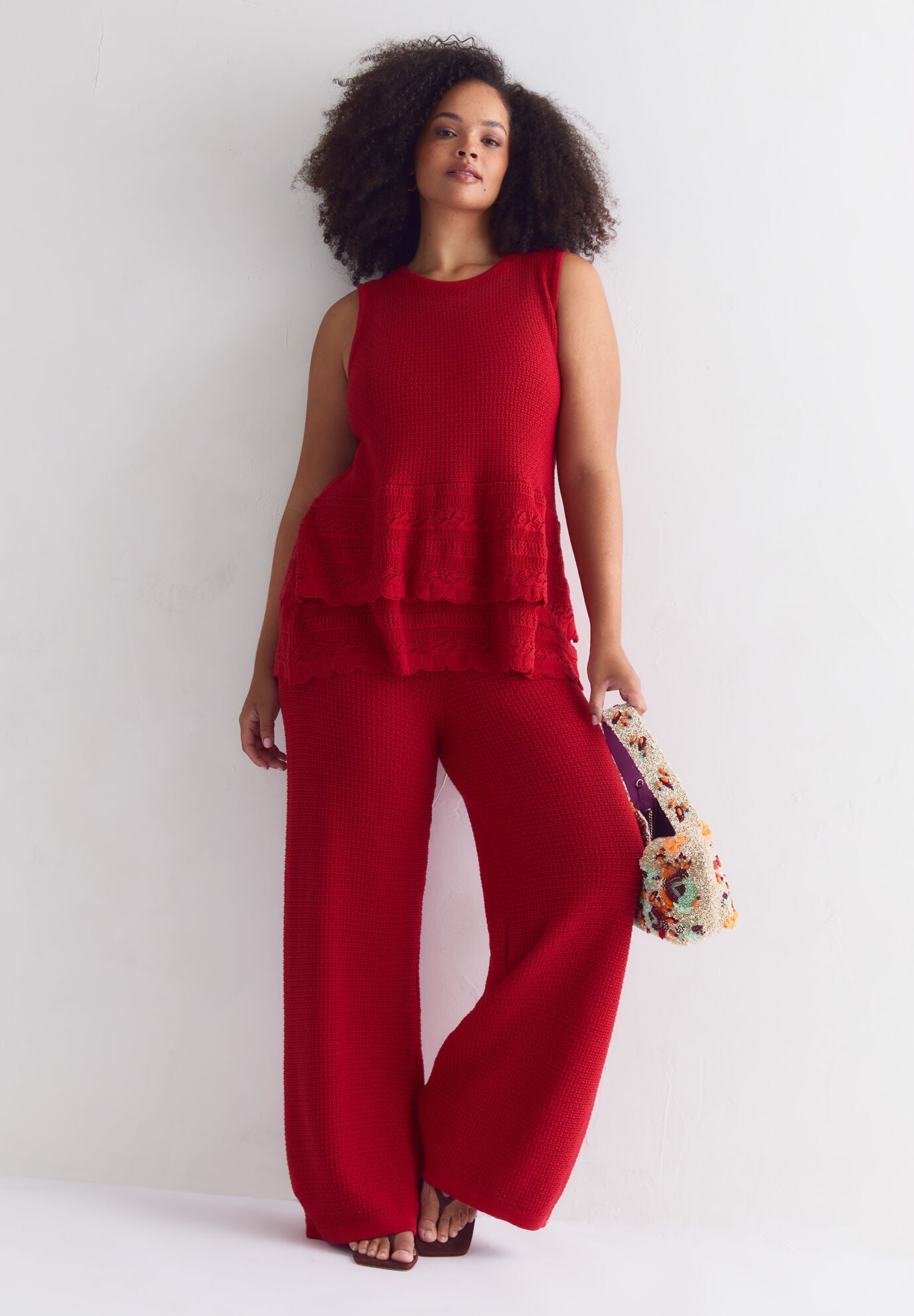 Ruffled-Hem Peplum Tank Top, SCARLET SMILE, alternate image number 4