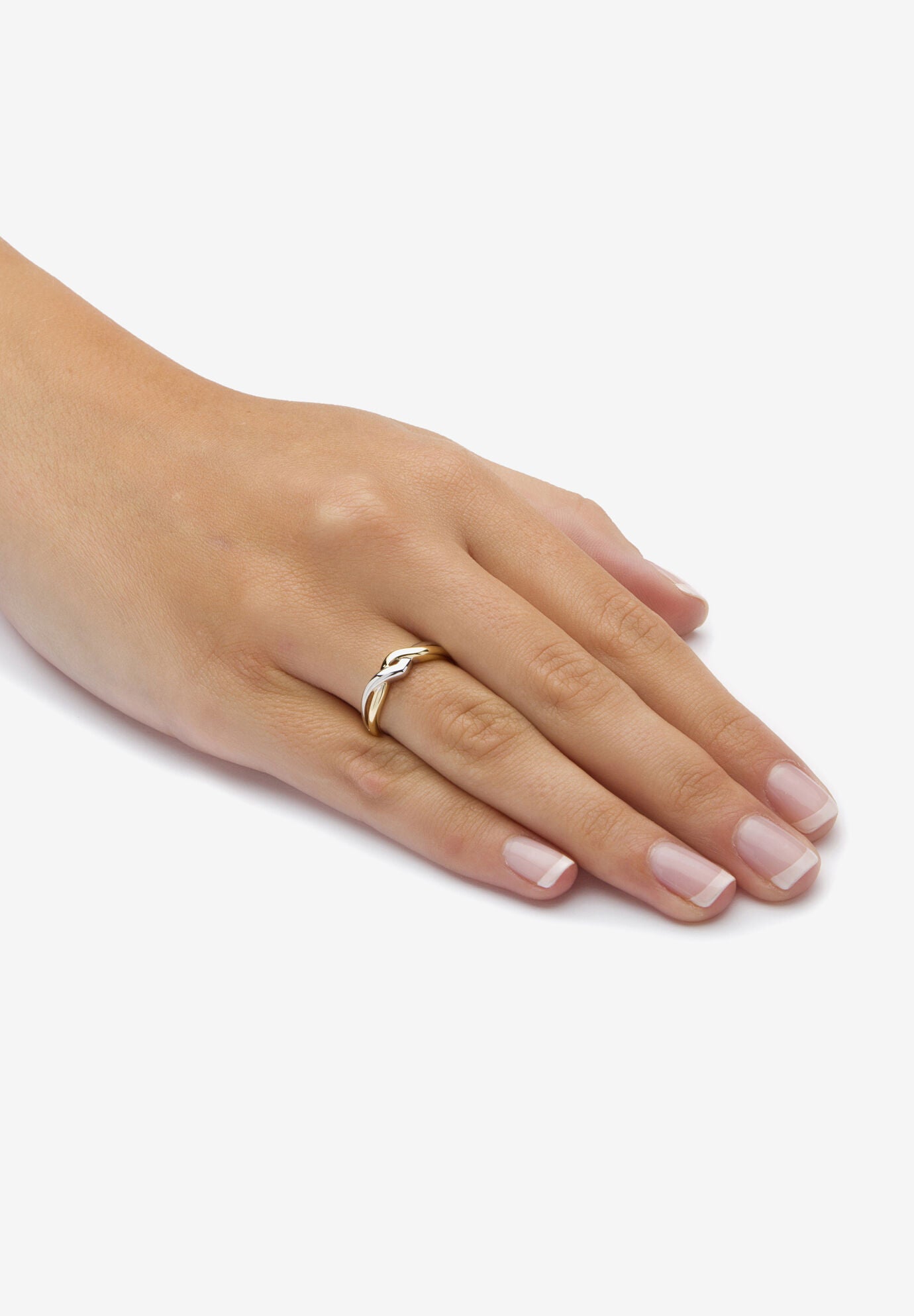 10K Yellow Gold Two-Tone Twist Ring, , alternate image number 2