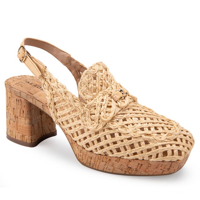 Santiago Raffia Platform Pump, NATURAL, hi-res image number null
