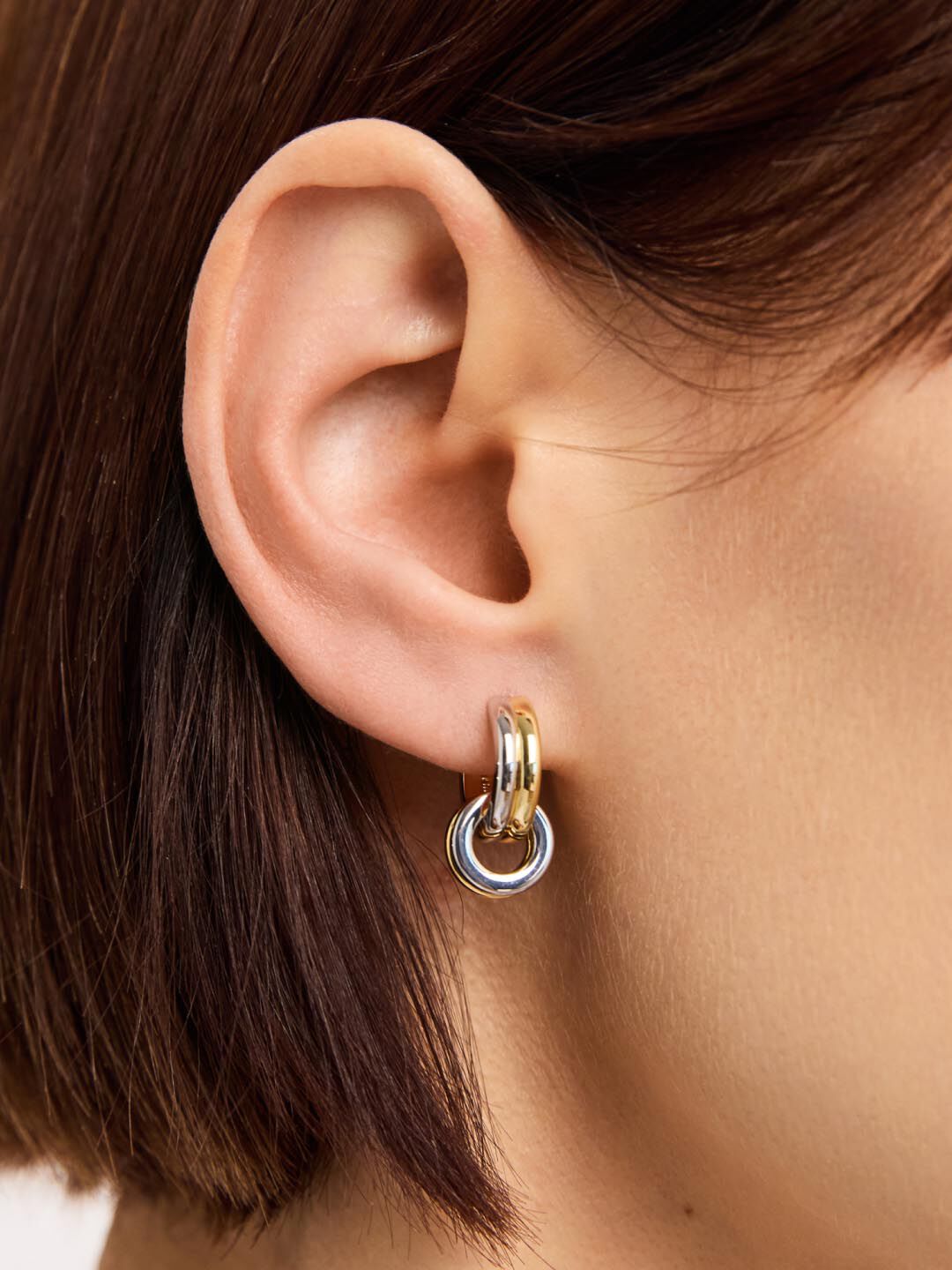 Huggie Earrings - Asher Drop, GOLD, alternate image number 2