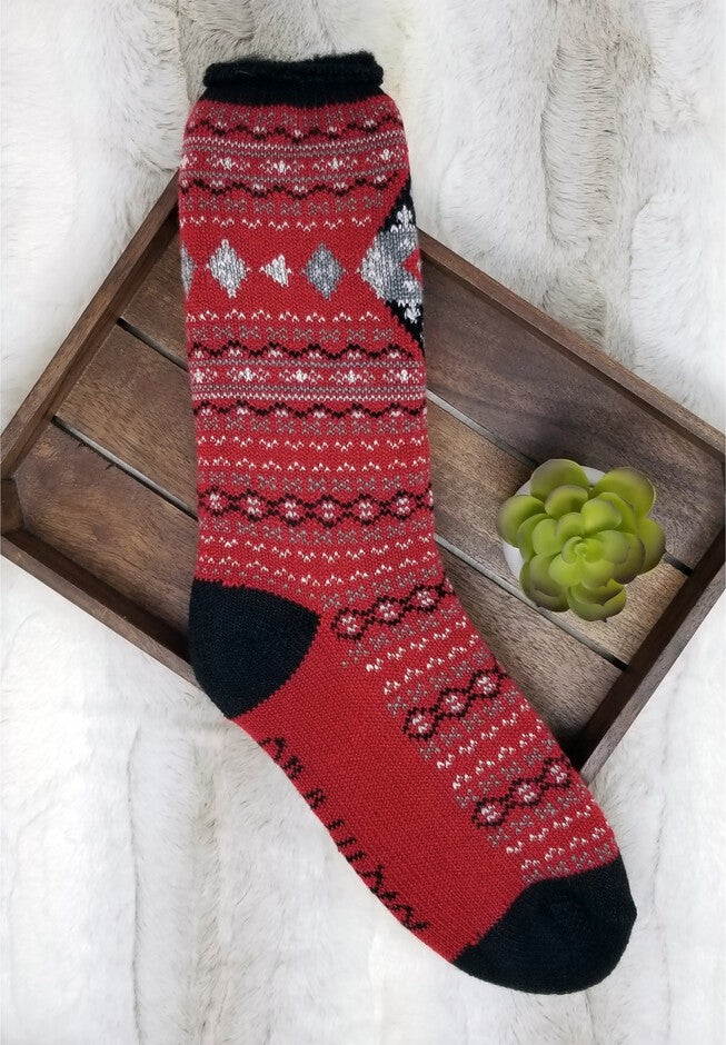 Diamond Fairisle Thermal Socks, , on-hover image number 1
