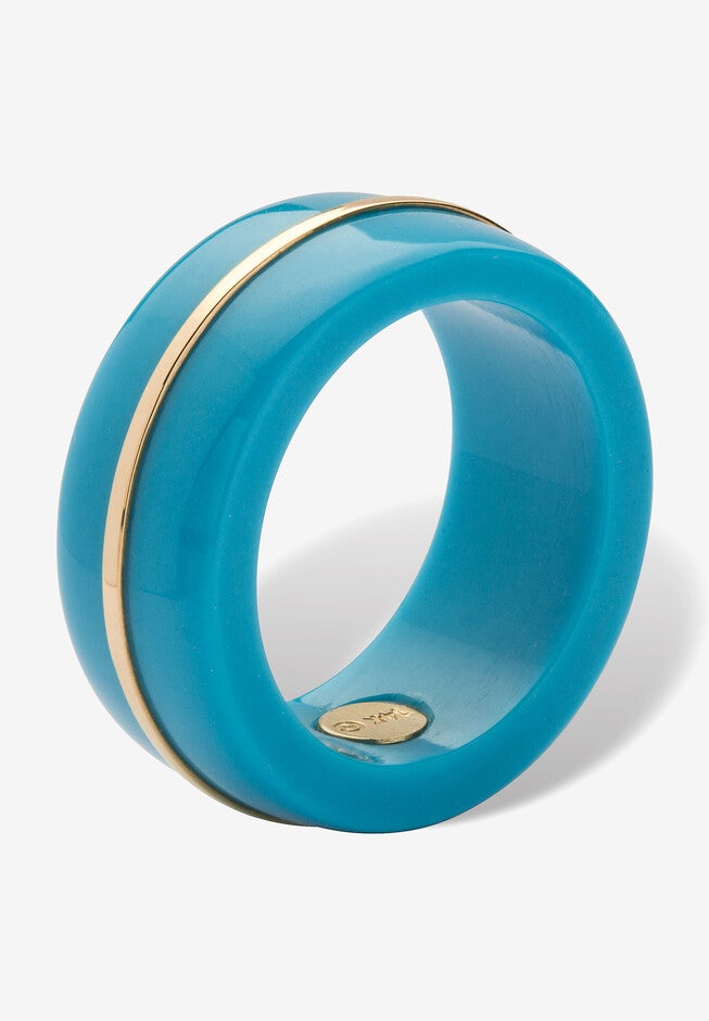 14K Turquoise Gold Ring Band, , on-hover image number null