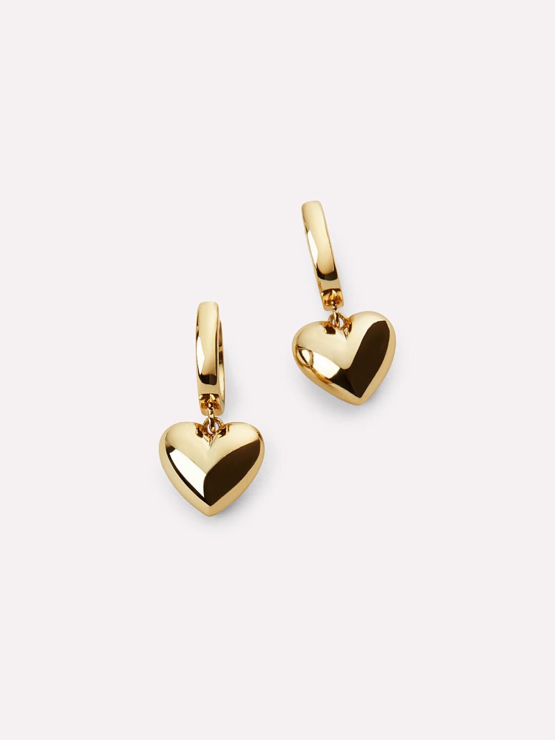 Jessica Puffed Heart Hoops, GOLD, hi-res image number 0