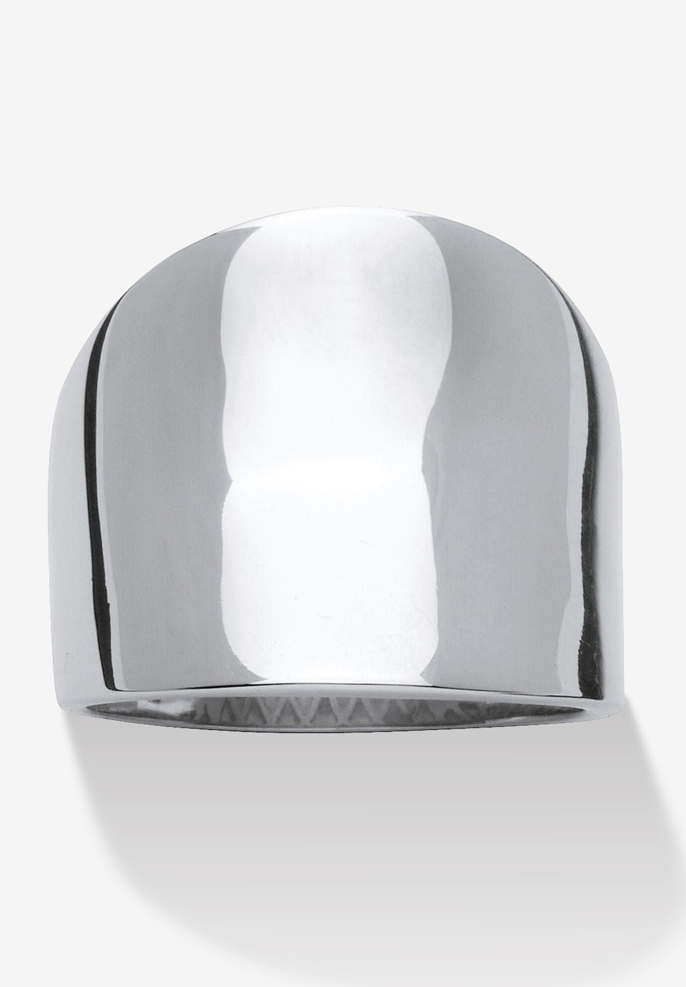 Stainless Steel Concave Cigar Band Ring (10Mm) Jewelry, WHITE, hi-res image number 0