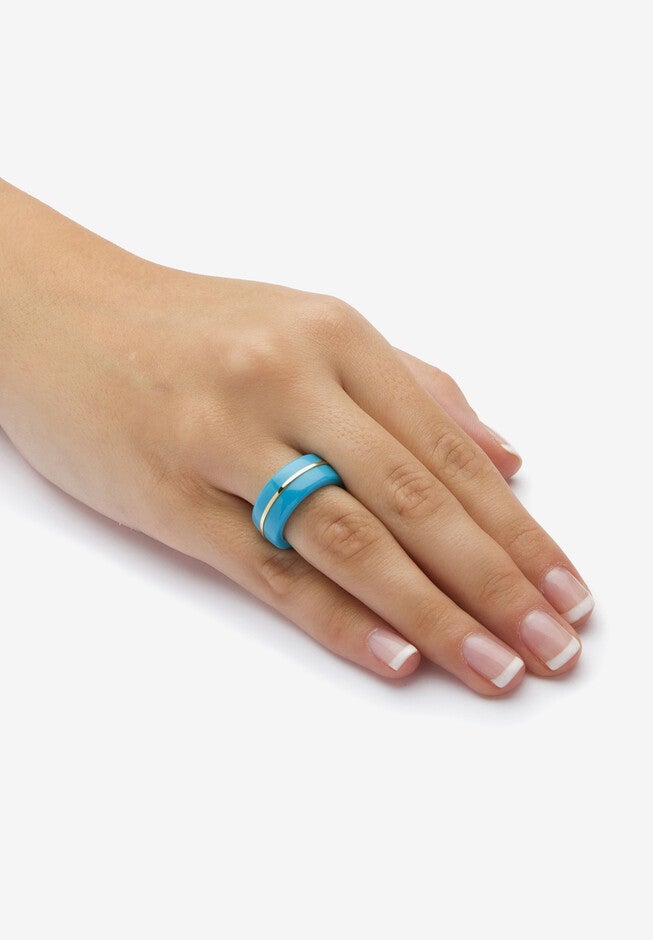 14K Turquoise Gold Ring Band, , alternate image number null