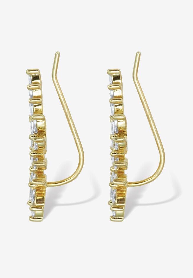3.20 Tcw Marquise Cubic Zirconia 18K Yellow Gold-Plated Ear Pin Earrings, , on-hover image number 1