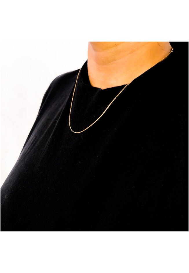 Solid Yellow Gold Slim And Dainty Unisex Rope Chain Necklace 18 inches, , alternate image number null