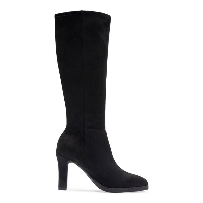 Lynch Zipper Tall Boot, BLACK FAUX SUEDE, alternate image number null