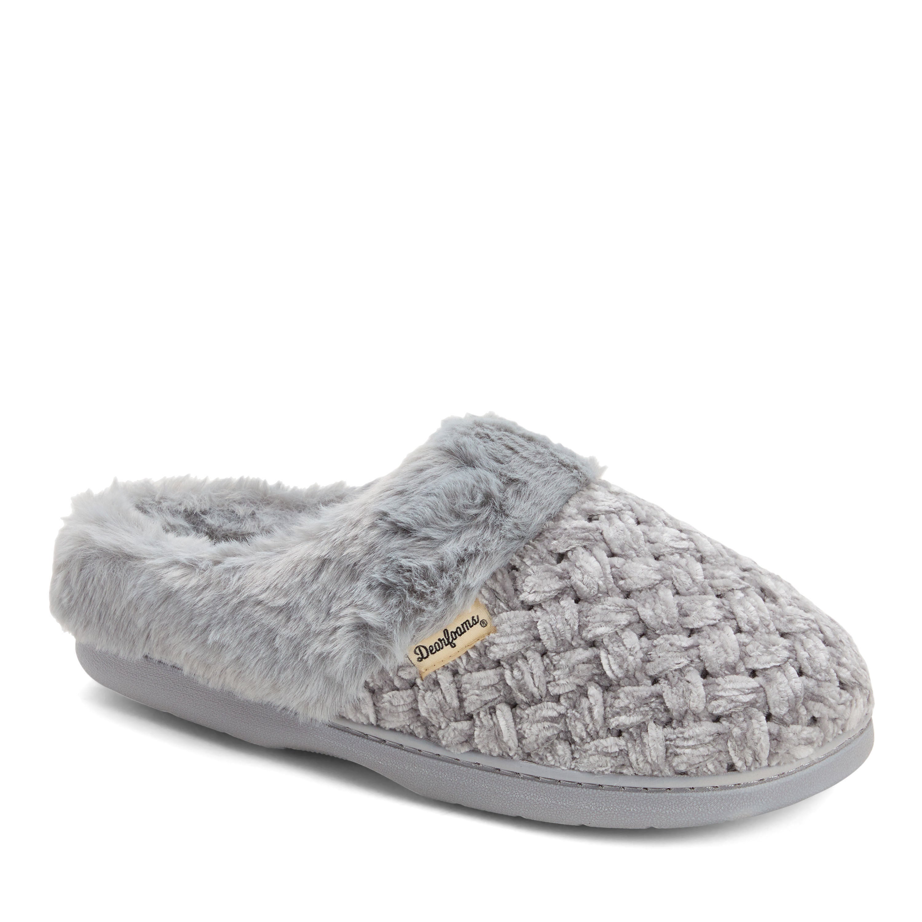 Claire Cable Knit Chenille Clog, GREY, hi-res image number 0