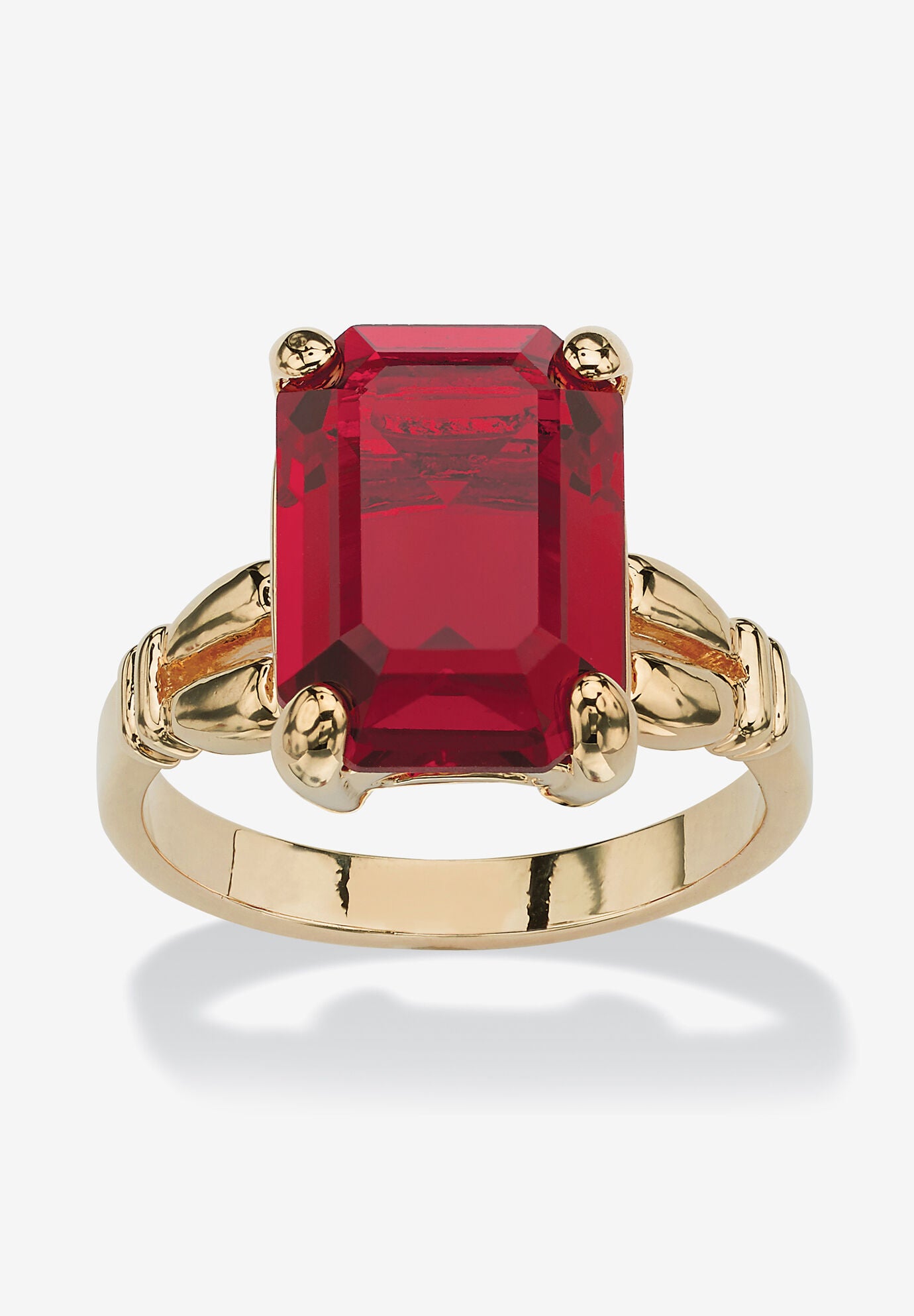 Yellow Gold Plated Simulated Birthstone Ring, JULY, hi-res image number 0