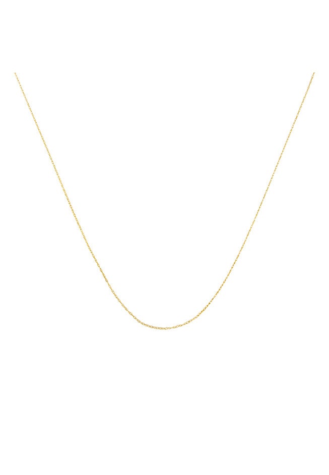 Solid Yellow Gold Slim And Dainty Unisex Rope Chain Necklace 18 inches, YELLOW GOLD, hi-res image number null