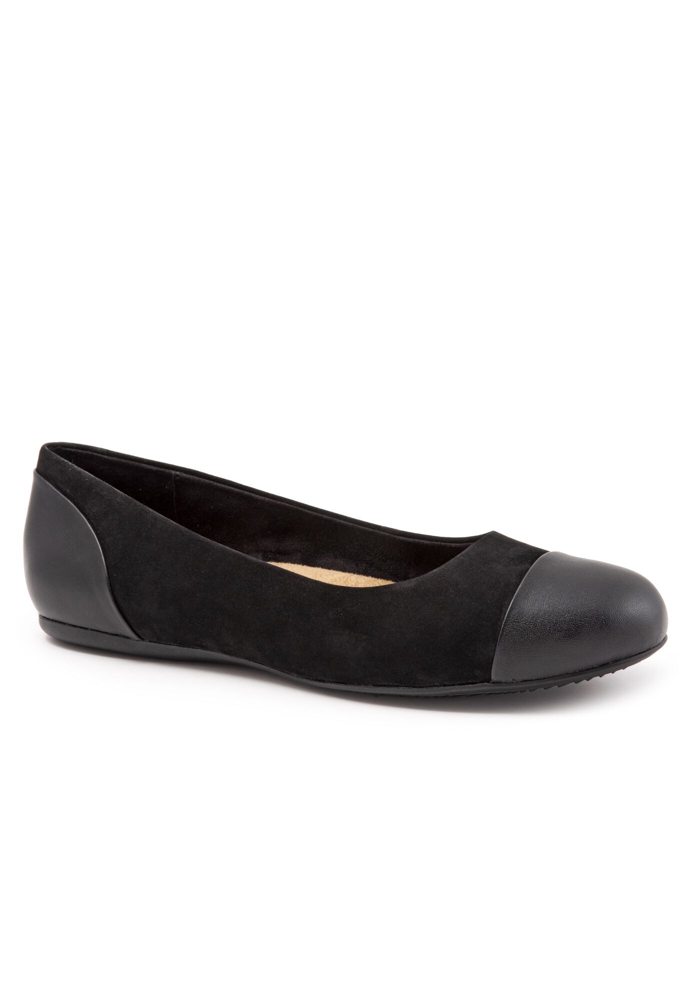 Sonoma Cap Toe Flat , BLACK NUBUCK, hi-res image number 0