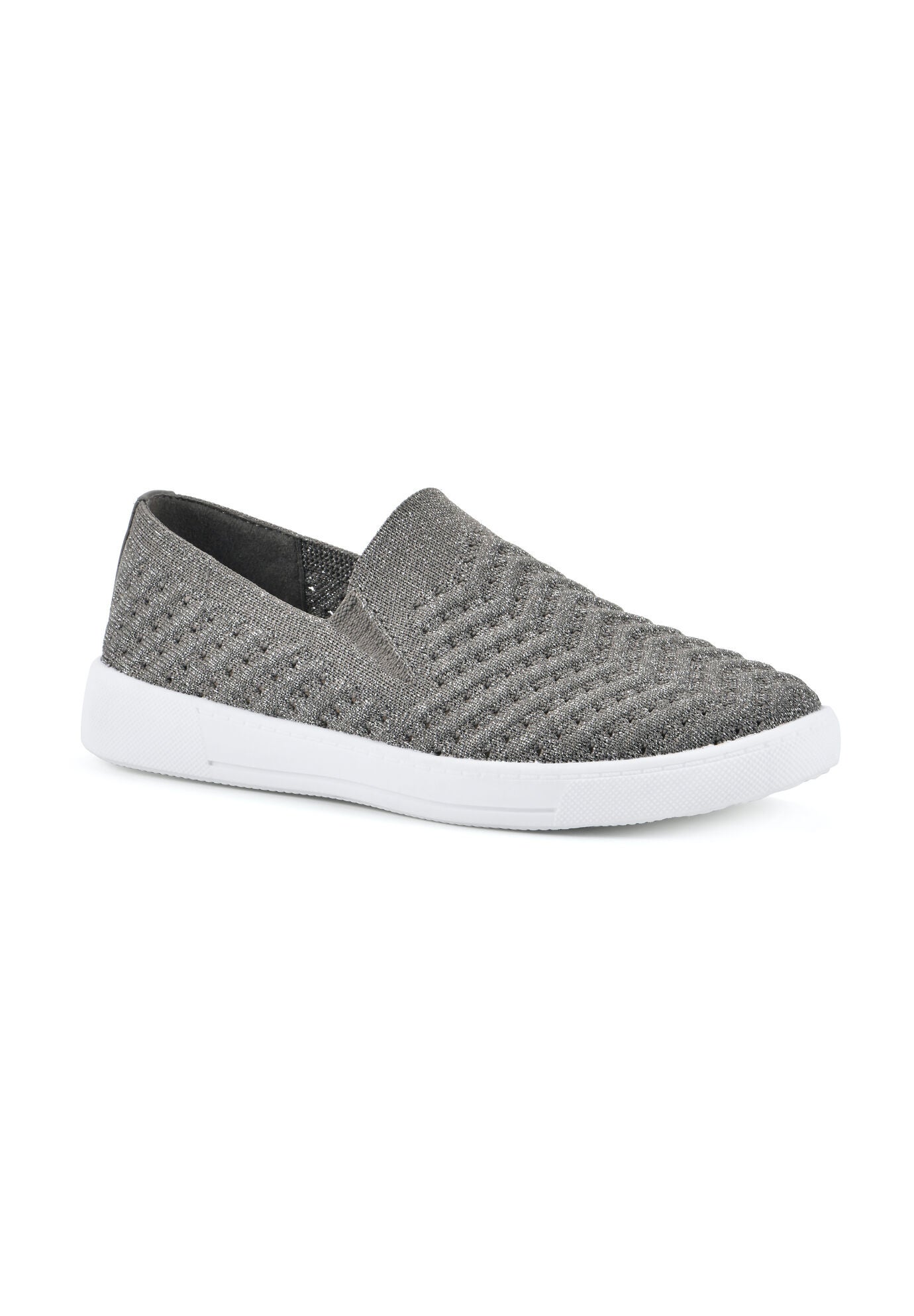 White Mountain Courage Sneakers, SILVER FABRIC, hi-res image number 0