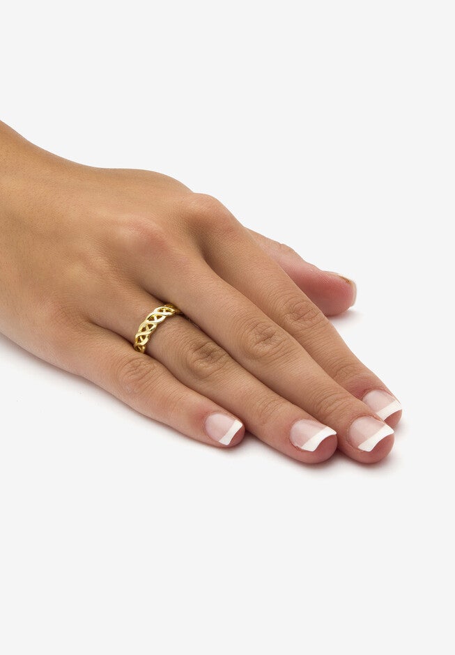 Braided Link Ring In Gold-Plated, , alternate image number null