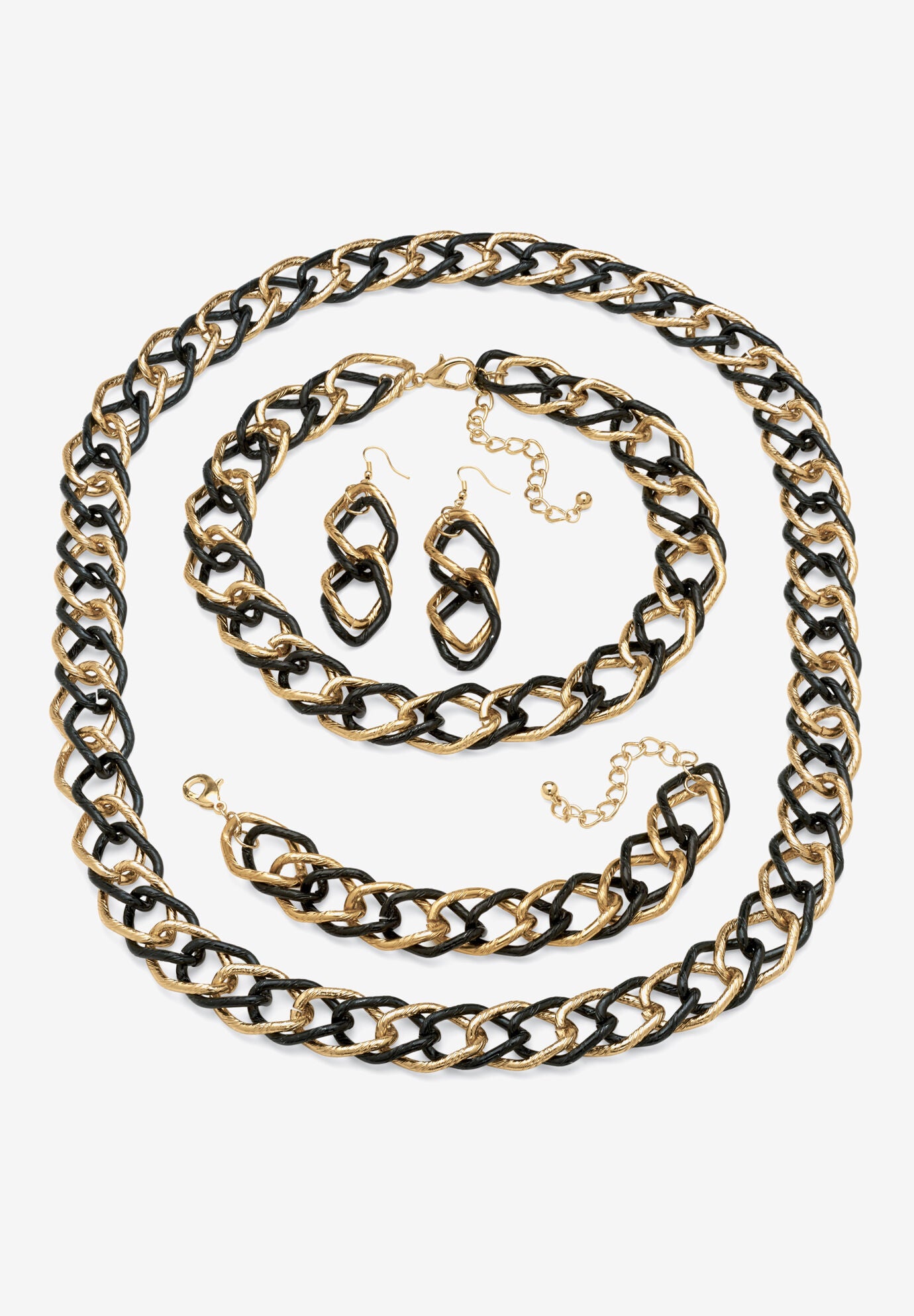 3-Piece Black Ruthenium-Plated Link Set, BLACK, hi-res image number 0