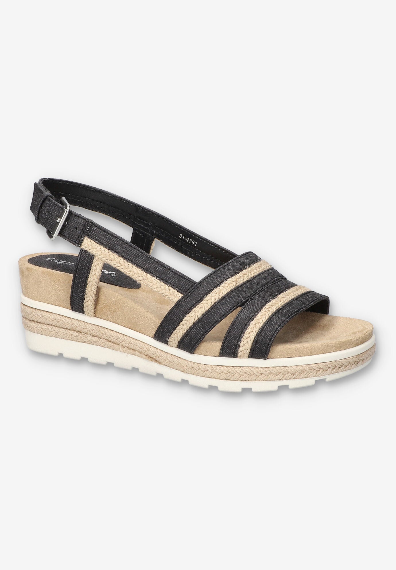Mel Wedge Sandal, WASHED BLACK, hi-res image number 0