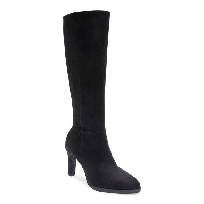 Lynch Zipper Tall Boot, BLACK FAUX SUEDE, hi-res image number null