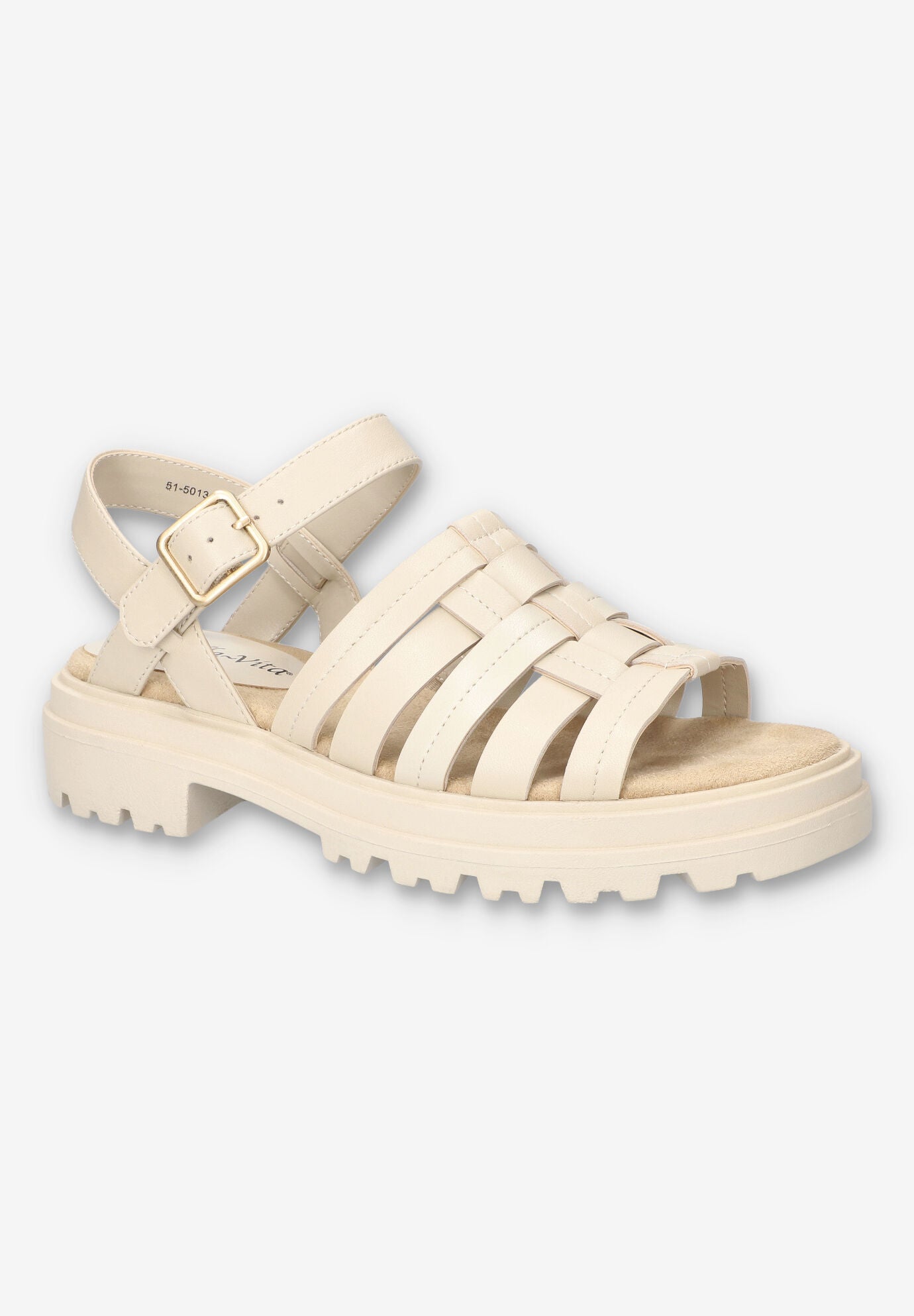 Loni Lug Sole Fisherman Sandal, IVORY LEATHER, hi-res image number 0
