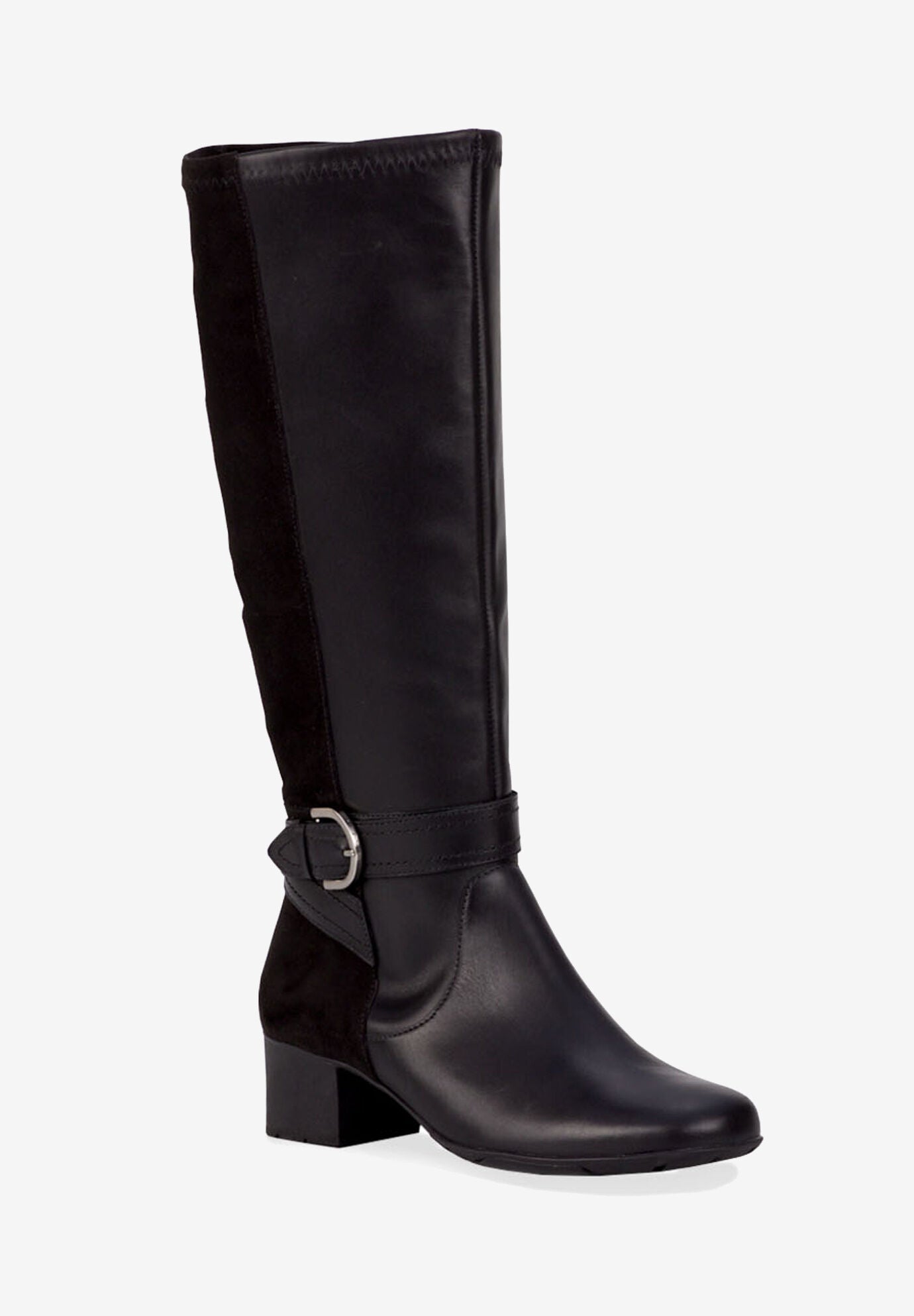 Max Wide Calf Boot, BLACK LEATHER SUEDE, hi-res image number 0
