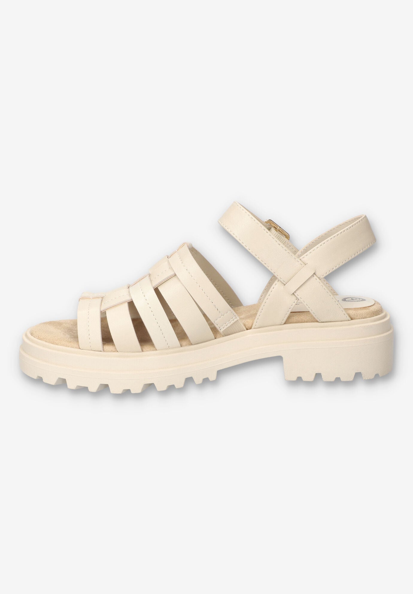 Loni Lug Sole Fisherman Sandal, IVORY LEATHER, alternate image number 4