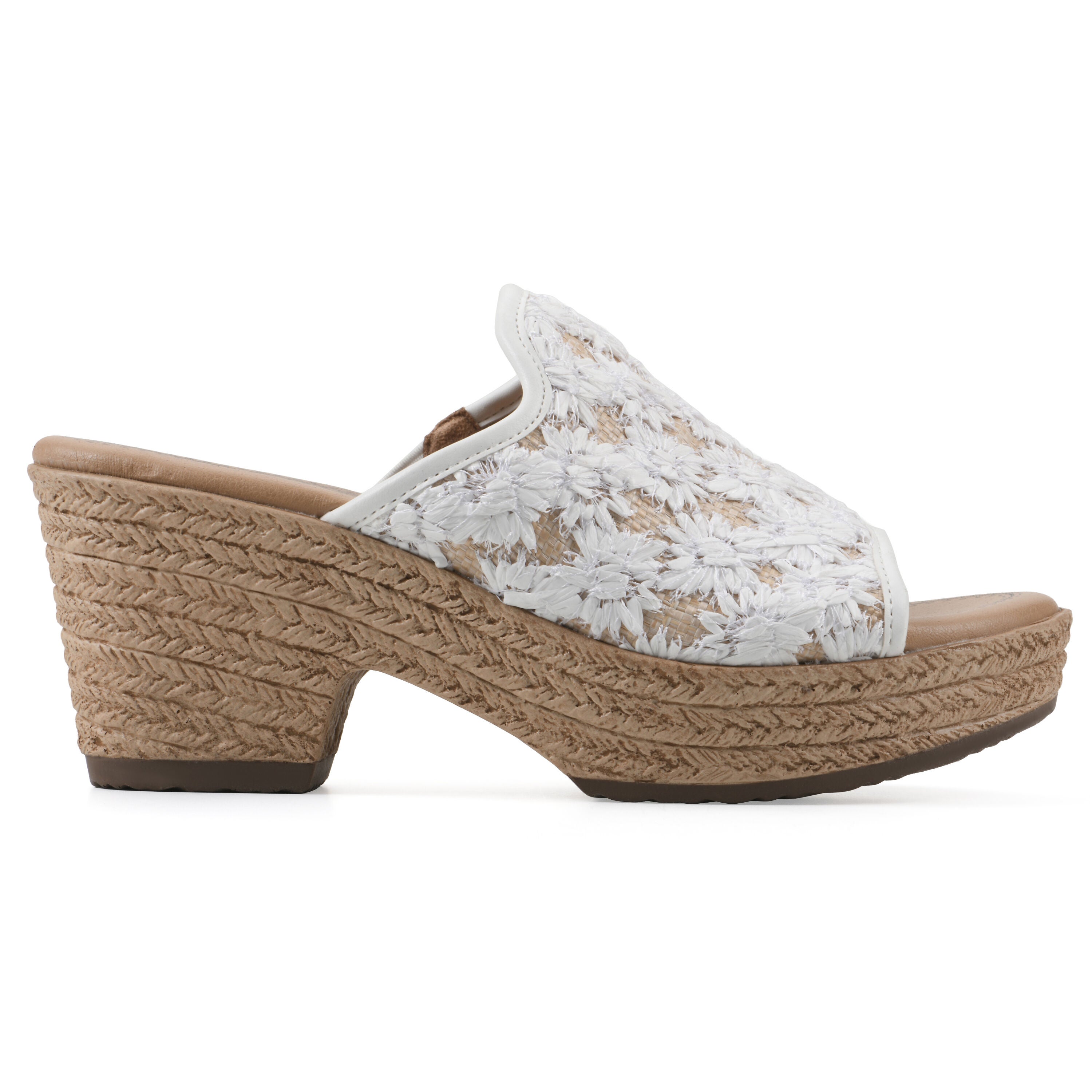 Bizzie Wedge Sandal, WHITE FABRIC, alternate image number 2