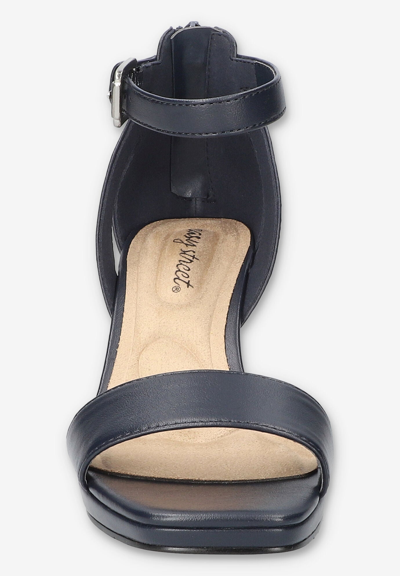 Ro Square Toe Heeled Sandal, NAVY, on-hover image number 1