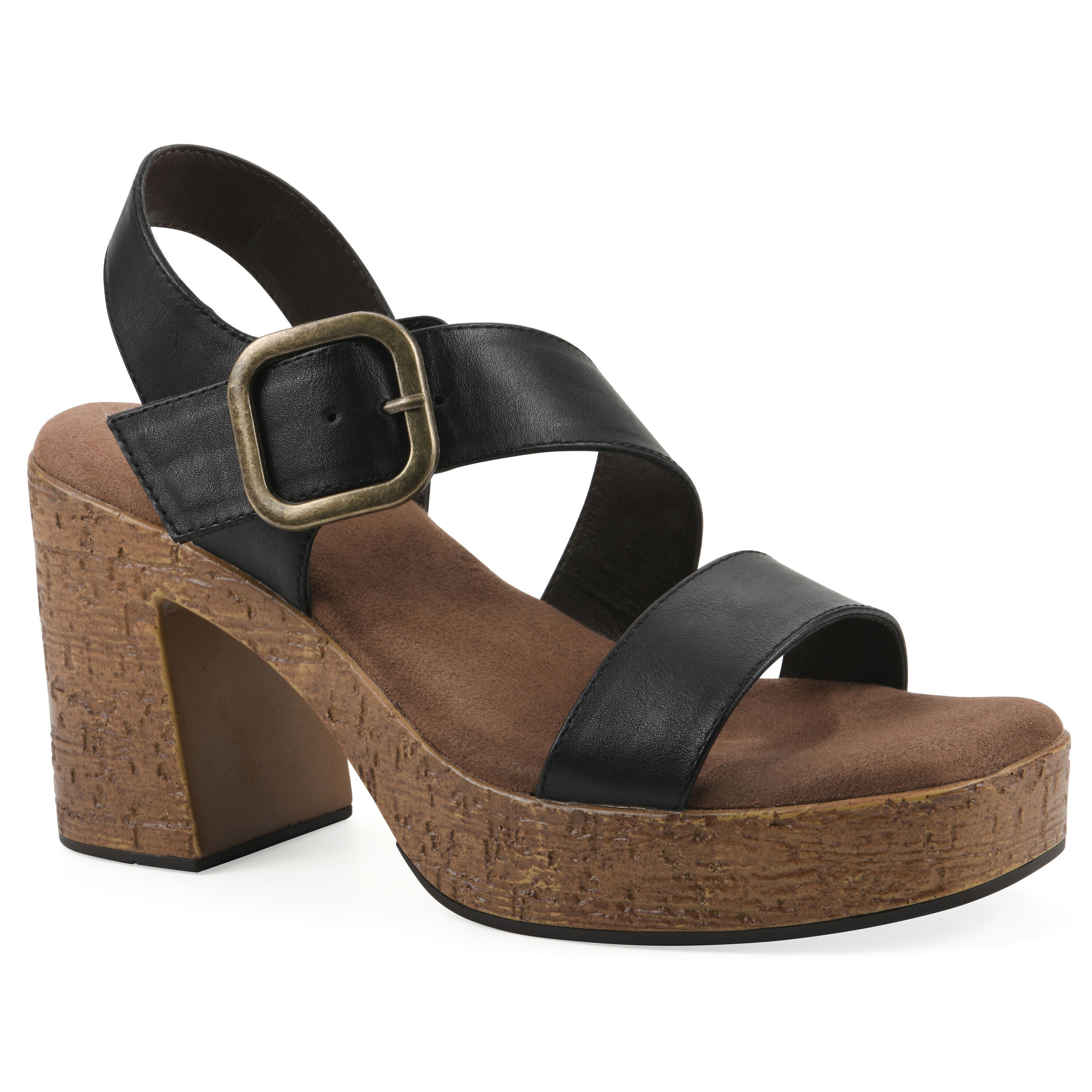 Barb Platform Sandal, BLACK SMOOTH, hi-res image number 0