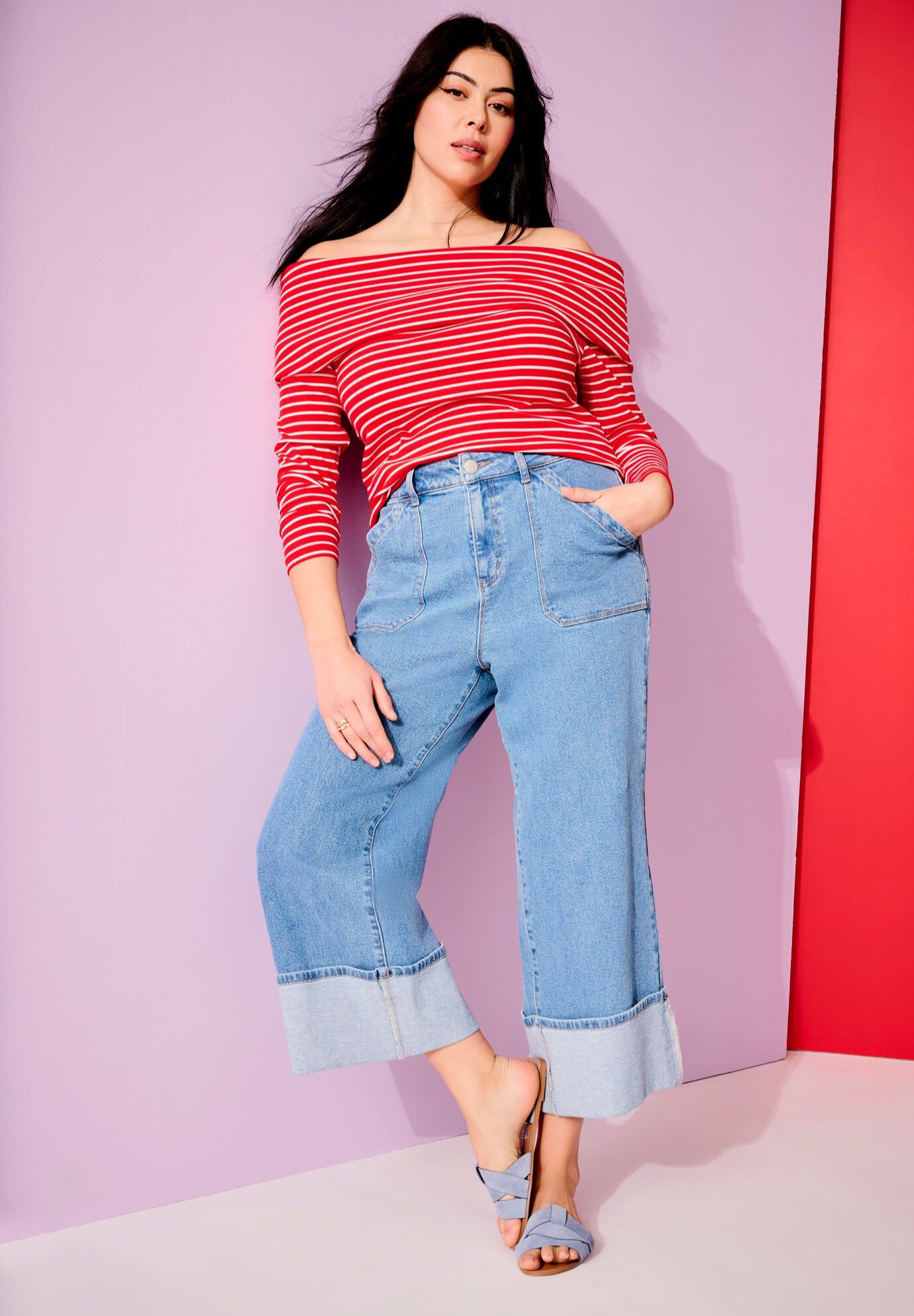 Long-Sleeve Off-The-Shoulder Top