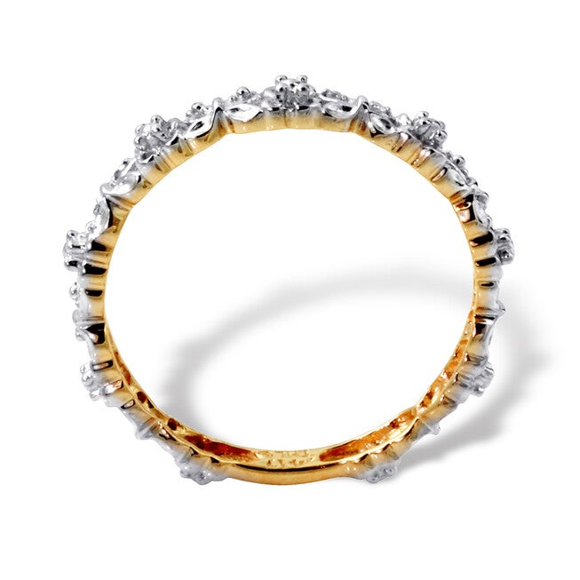 Diamond Accent Stackable Eternity Promise Ring in 10k Yellow Gold, WHITE, on-hover image number null