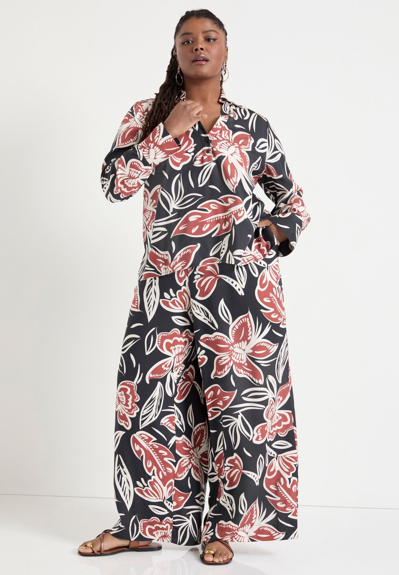 Button-Down Blouse, BATIK FLORAL, alternate image number 3