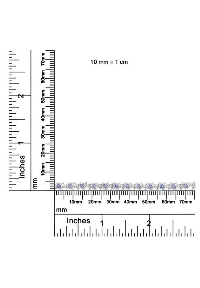 Sterling Silver Gemstone & Round Diamond Tennis Bracelet Tanzanite December Birthstone, , alternate image number 6
