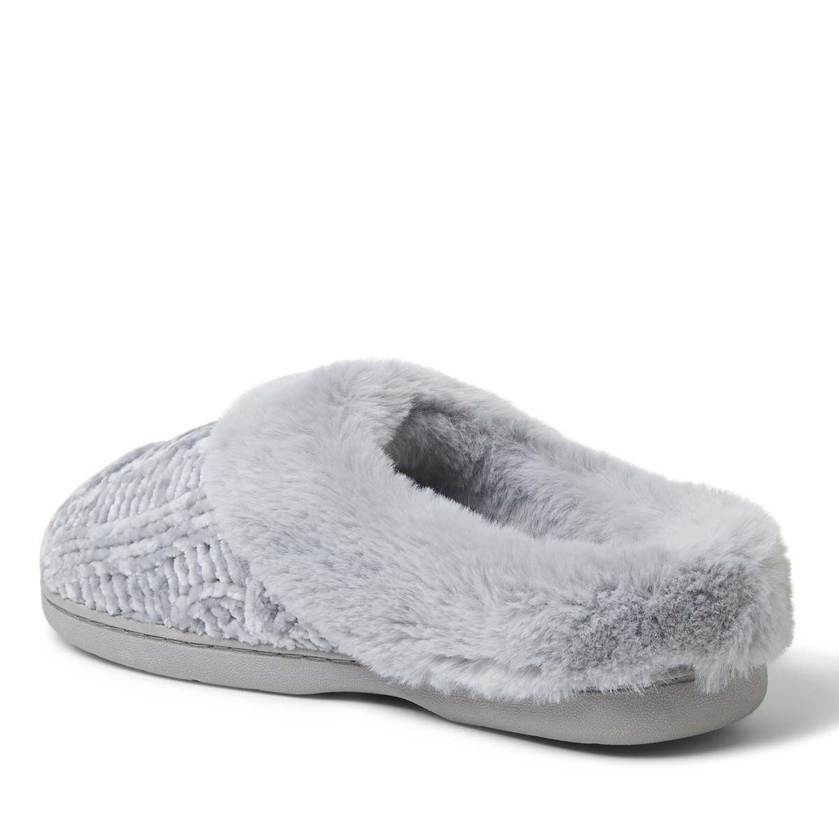 Claire Cable Knit Chenille Clog, SLEET, on-hover image number 1