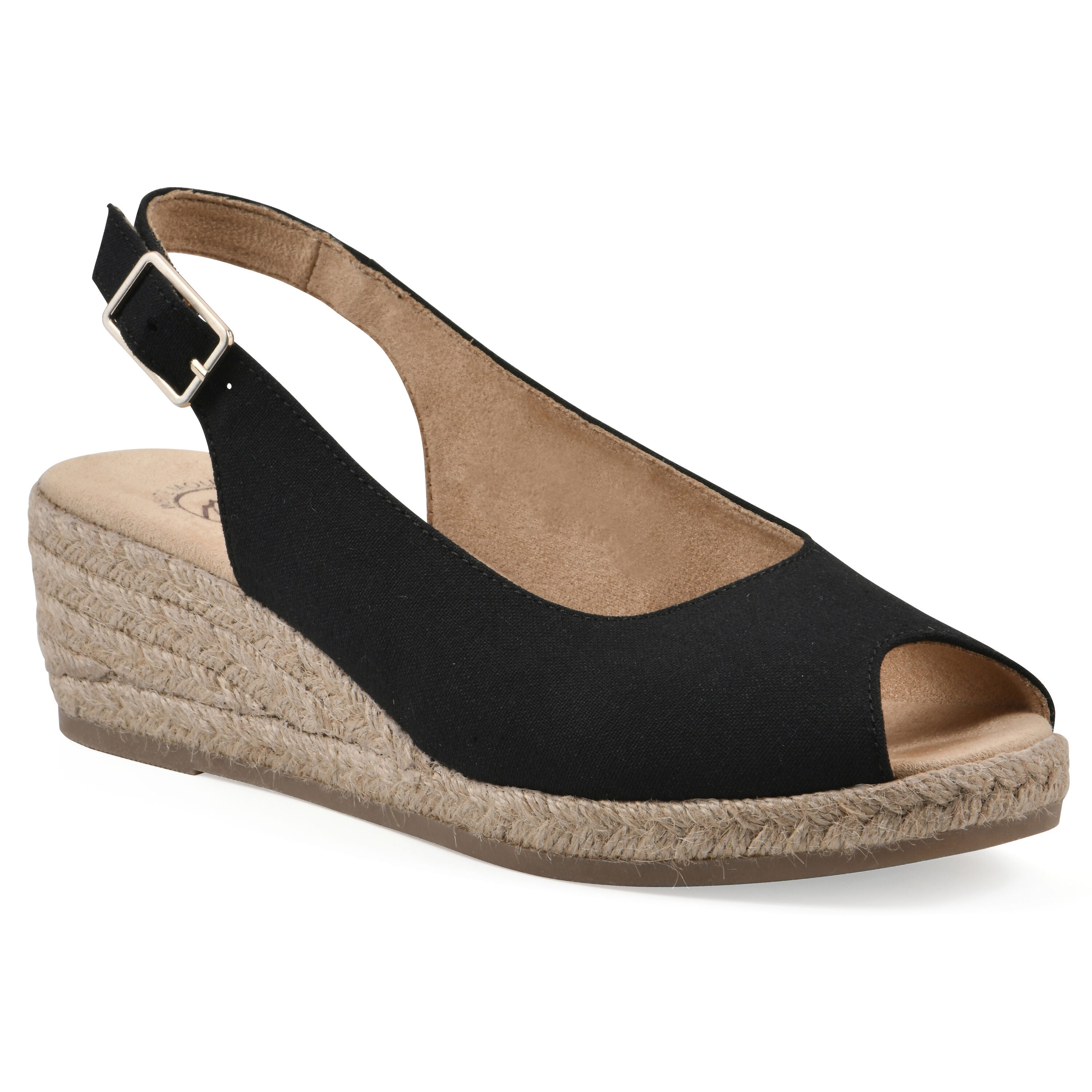 Maize Espadrille Wedge Sandal, BLACK FABRIC, hi-res image number 0