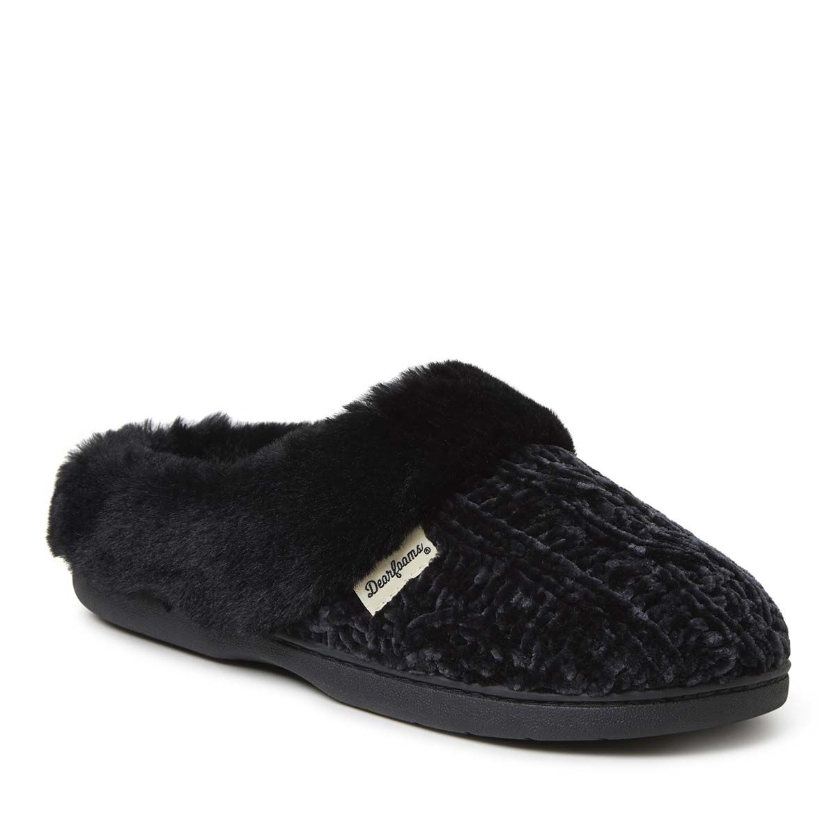 Claire Cable Knit Chenille Clog, BLACK, hi-res image number 0