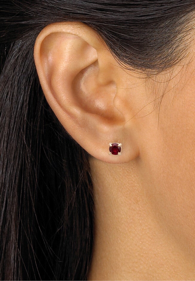 4.92 Tcw 5-Pair Set Of Genuine Gemstone Earrings 18K Gold-Plated Sterling Silver, , alternate image number null