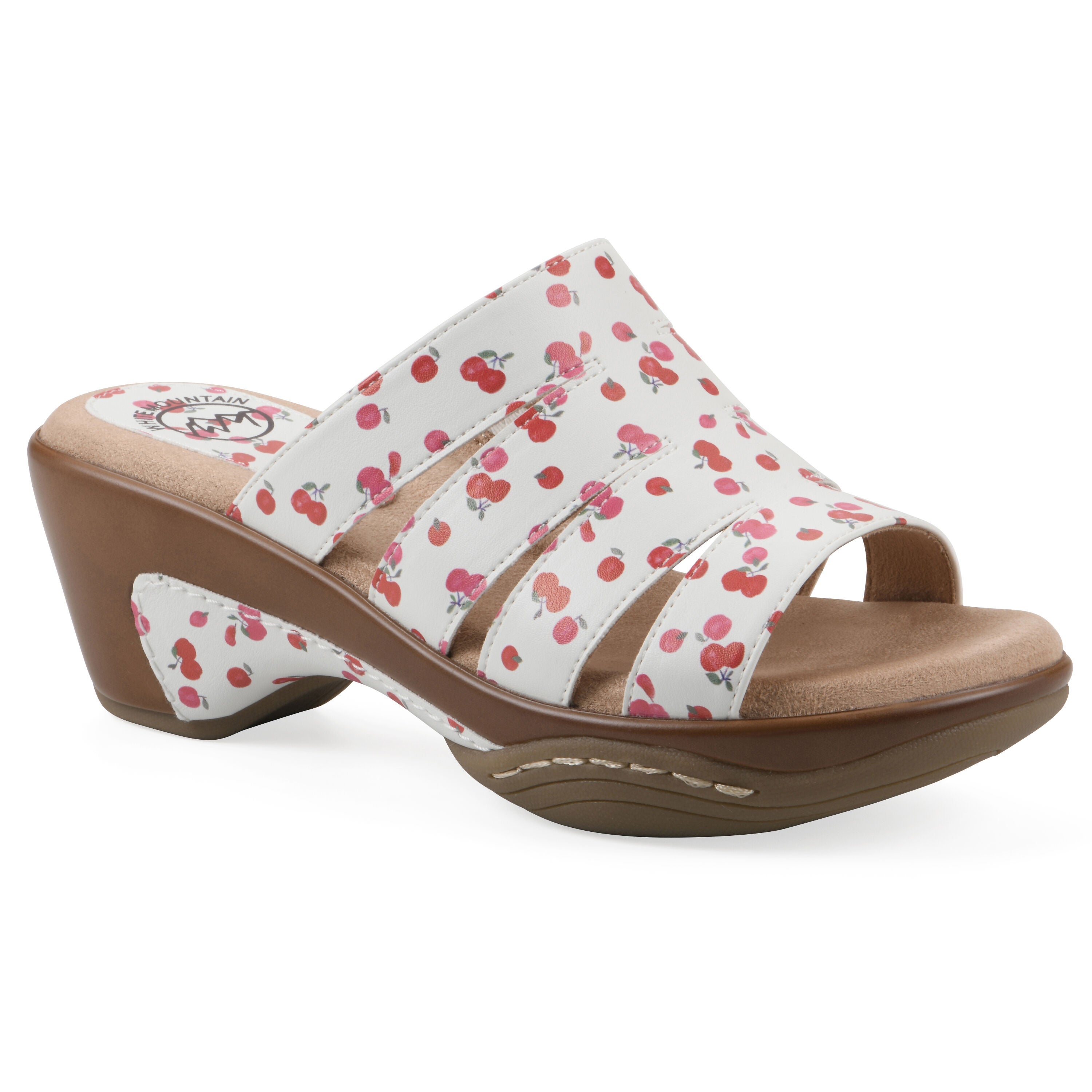 Valora Slip-On Clog Sandal, CHERRY PRINT SMOOTH, hi-res image number 0