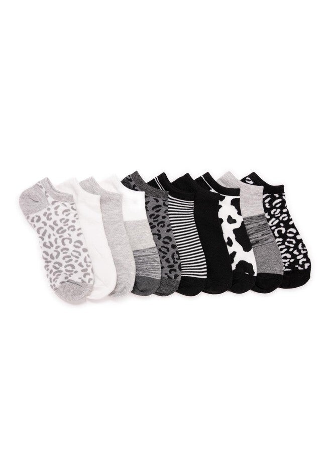 Women'S 10 Pack Low Cut Socks, BLACK WHITE, hi-res image number null
