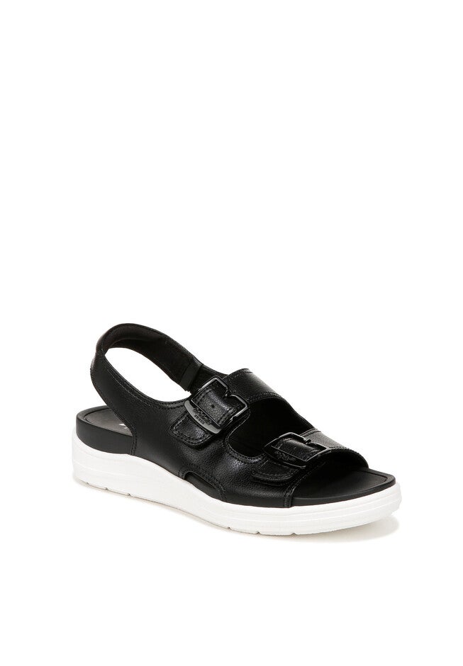 Time Off Era Sandal, BLACK FAUX LEATHER, hi-res image number null