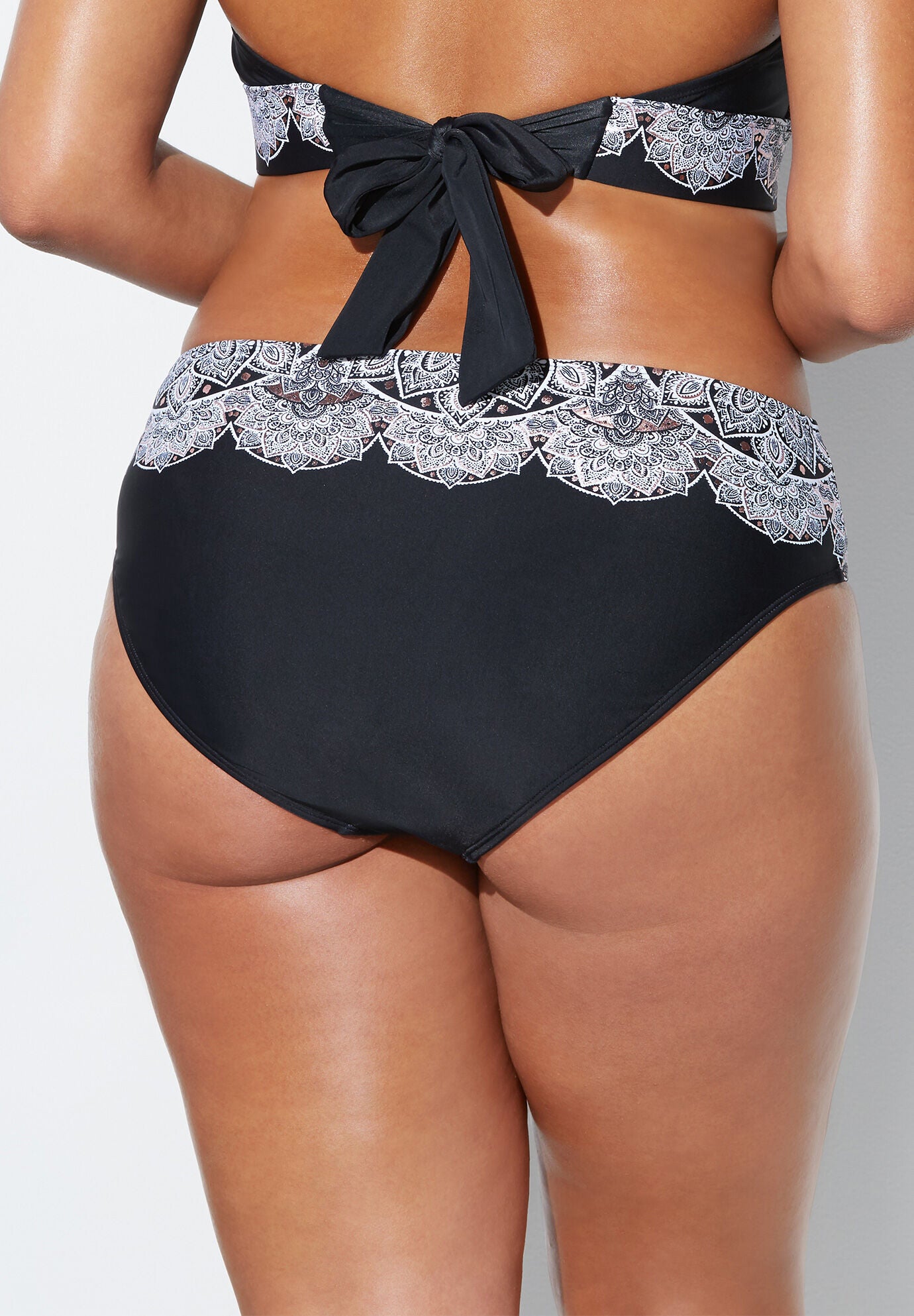 Hipster Swim Brief, BLACK WHITE LACE PRINT, on-hover image number null