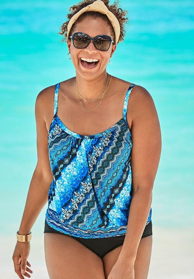 Lightweight Blouson Tankini Set, , hi-res image number null
