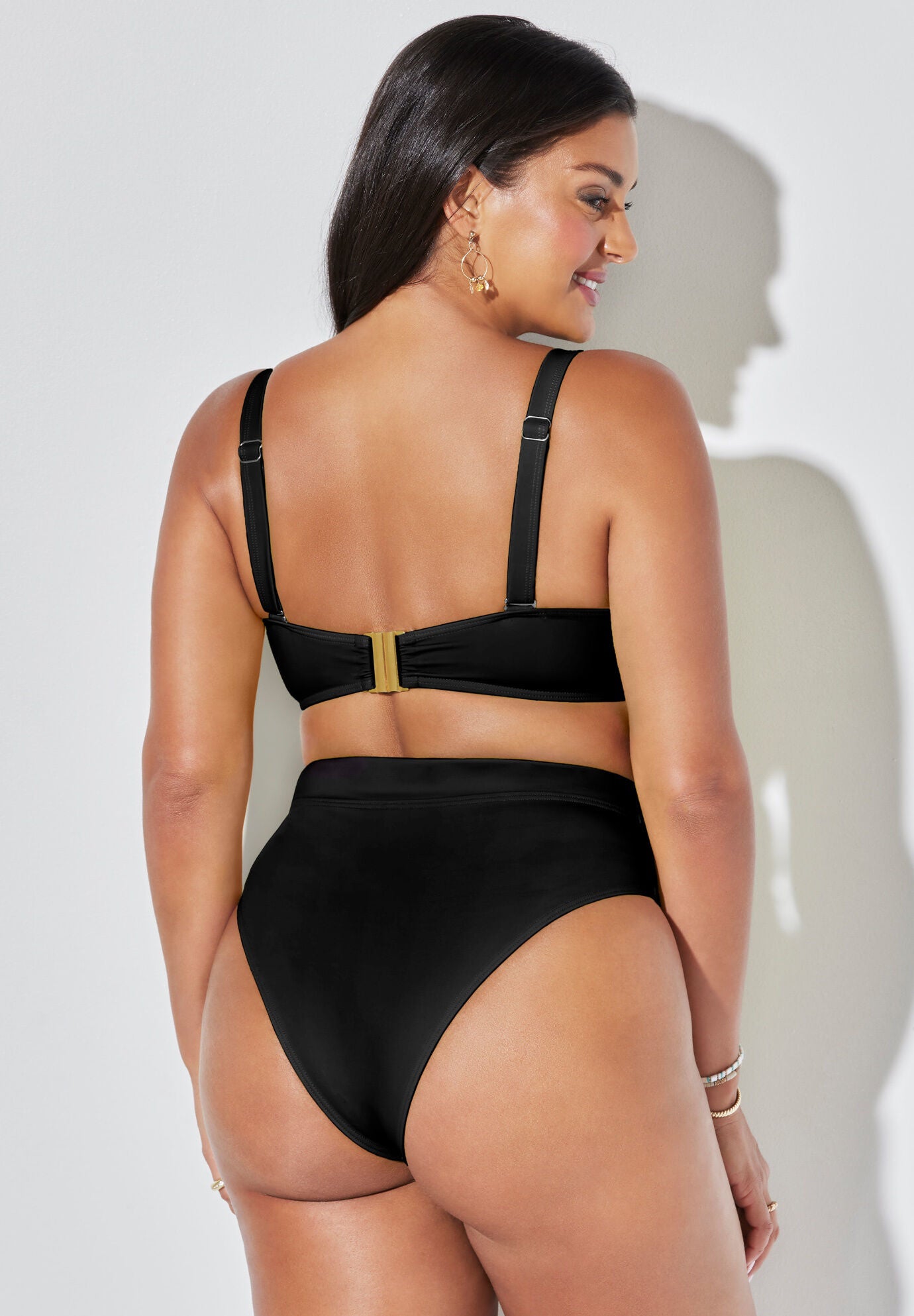 Valentine Ruched Bandeau High Waist Bikini Set, , alternate image number null